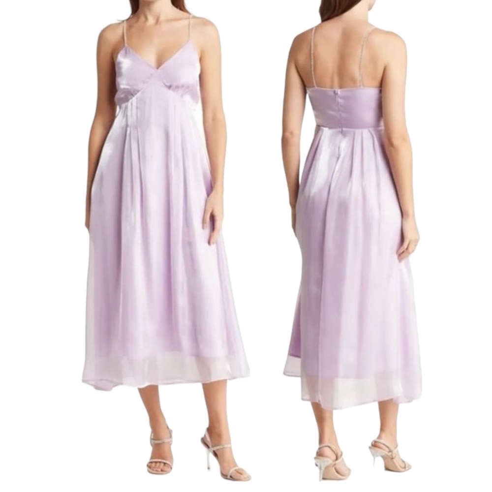 NWT RAGA Lavender Spaghetti Strap Midi Dress Cocktail Formal Swiftie Enchanted